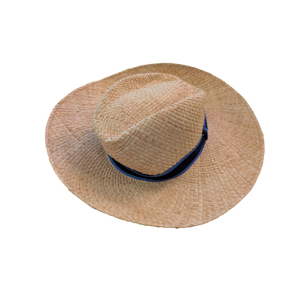 Rag &‎ Bone Straw Wide Brim Sun Hat Natural Woven Beach Vacation Resortwear Boho